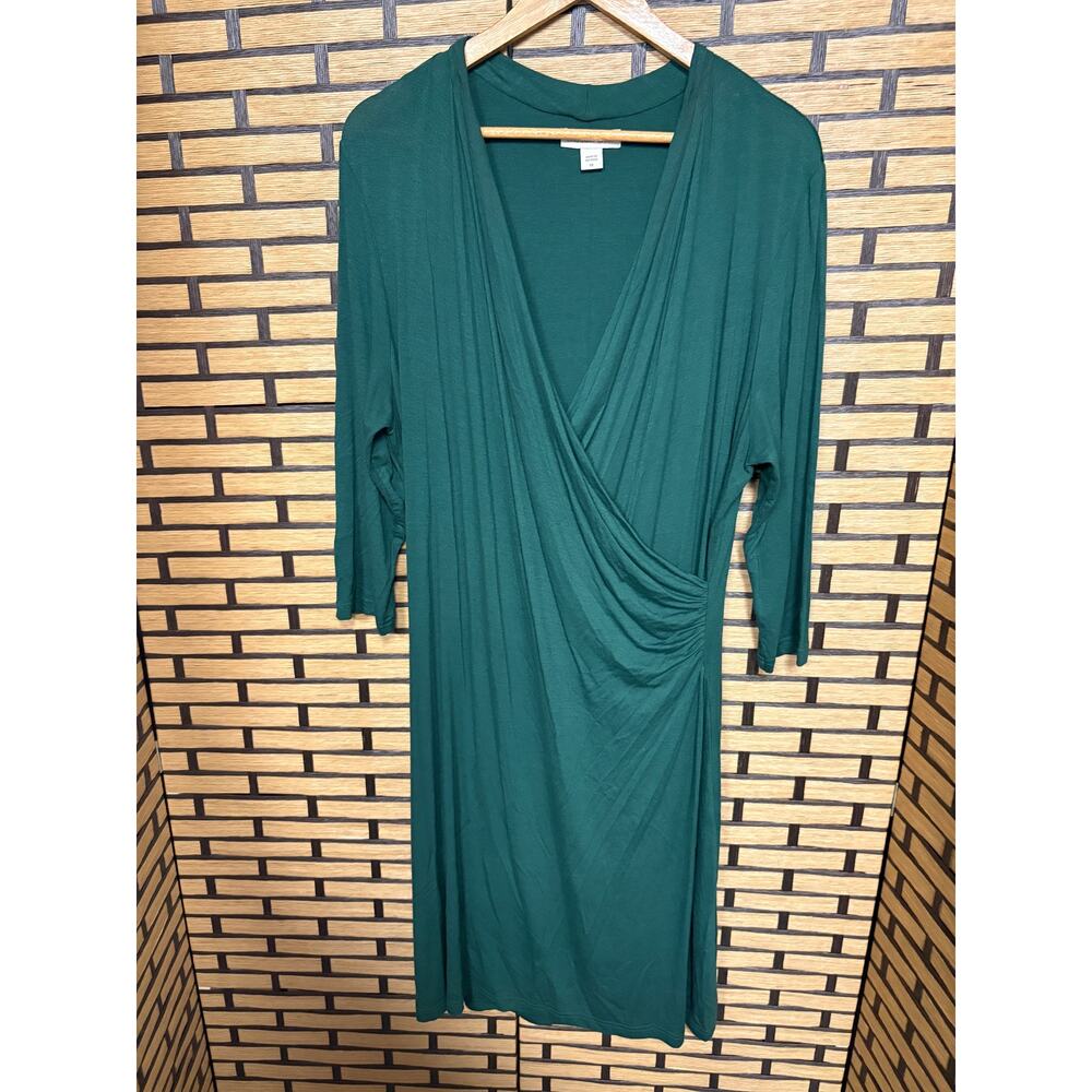 Coldwater Creek Green Wrap Style Dress SIze 14